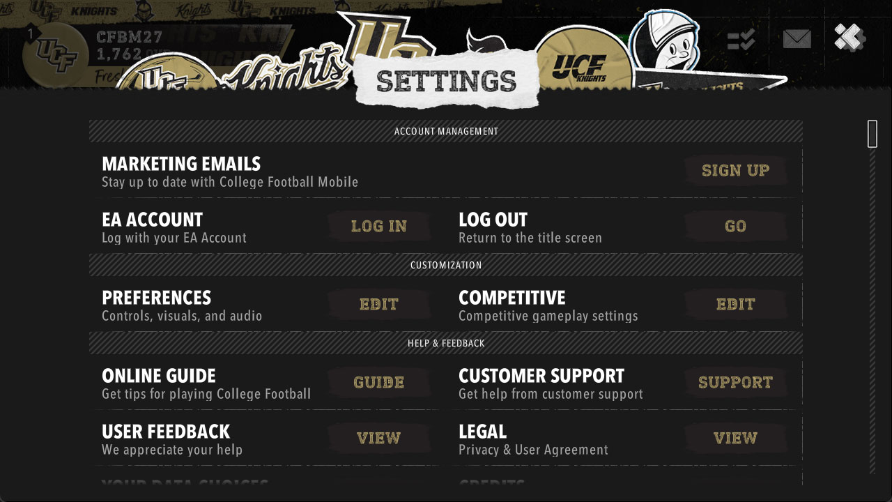 Go to settings